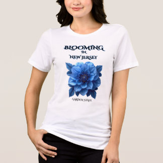 PARADIES BLAUE DAHLIE WEISSE BLUMEN FRÜHLING DAMEN Tri-Blend SHIRT