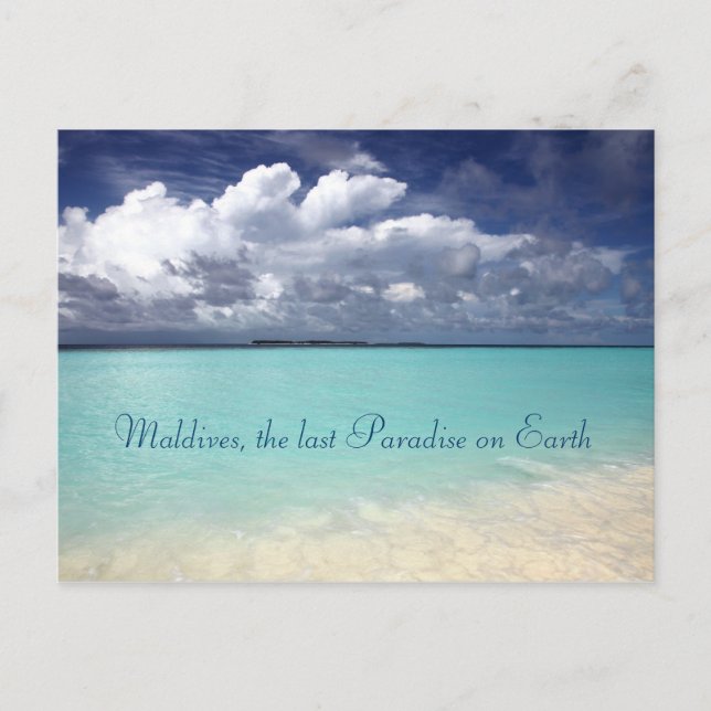 Paradies der Malediven Insel Postkarte (Vorderseite)