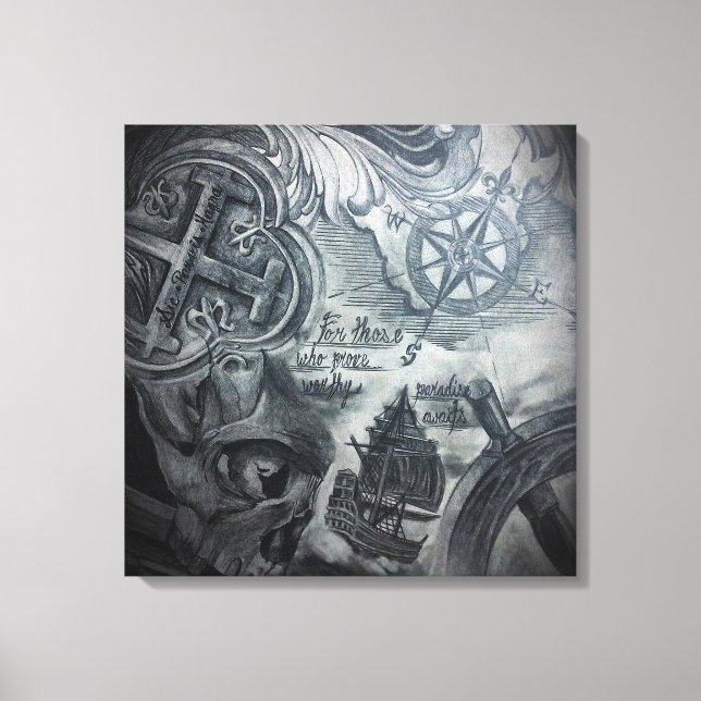 Paradies erwartet Leinwand (Vorderseite)