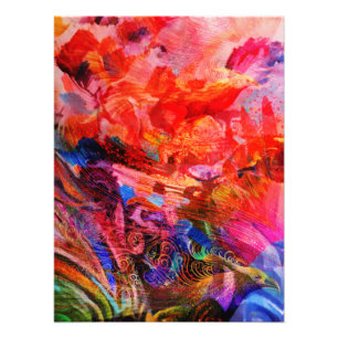Paradies Floral Bird Phoenix Flame Art Fotodruck