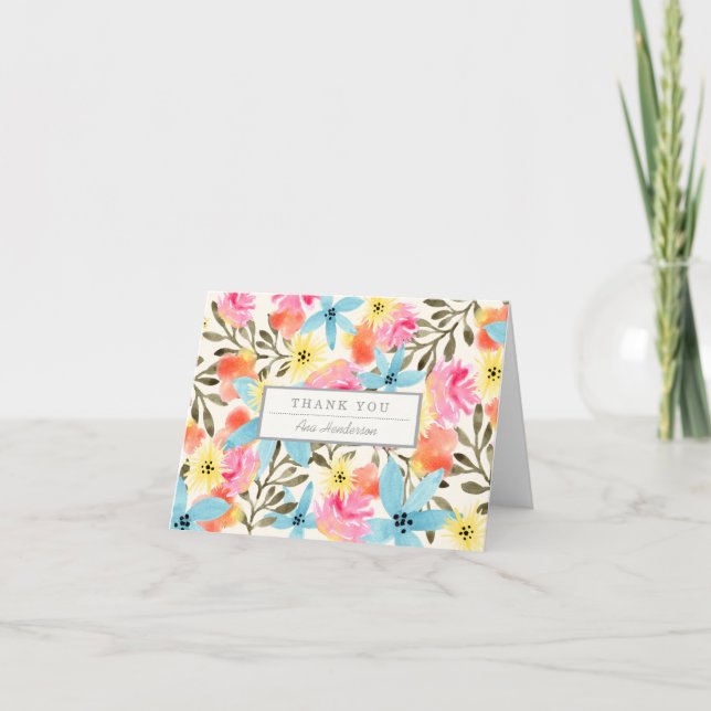 Paradies Floral Print Dankeskarte (Vorderseite)