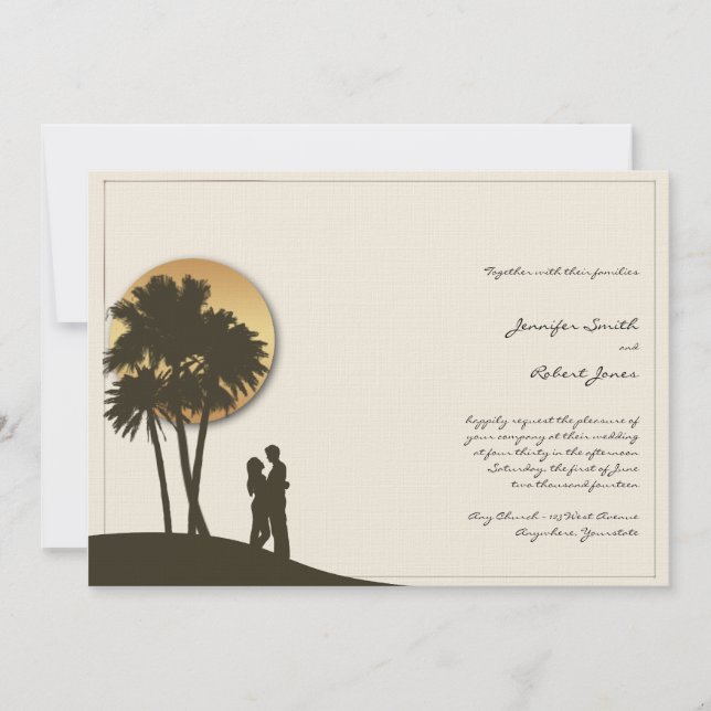 Paradies für Hochzeiten Einladung (Vorderseite)