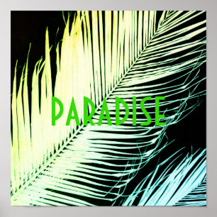 Paradies für tropische Palmenblätter Foto Art Poster