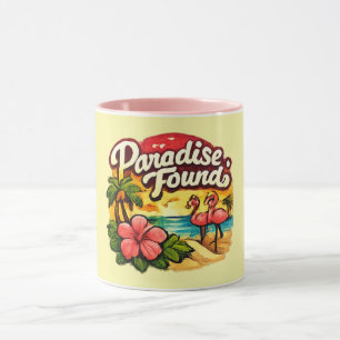 Paradies gefunden Flamingo Tasse Gold