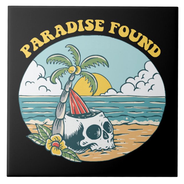 PARADIES GEFUNDEN FLIESE (Vorderseite)