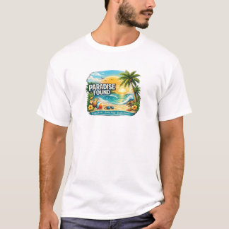 Paradies gefunden T-Shirt mit tropischem Strandson