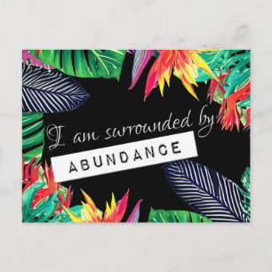 Paradies Gesetz der Attraktivität Abundance Affirm Postkarte