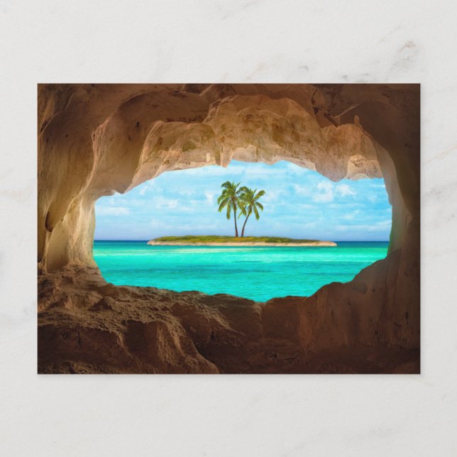 Paradies in der Karibik Postkarte (Vorderseite)