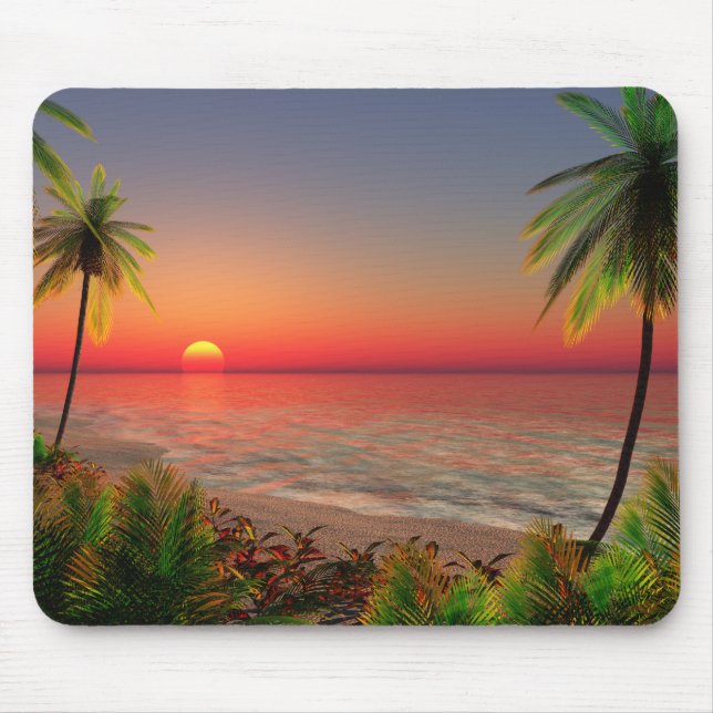 Paradies-Insel-Mausunterlage Mousepad (Vorne)