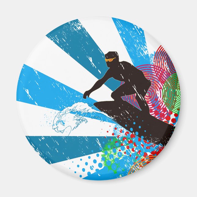 Paradies-Magnet für beängstigende Surfer Magnet (Vorne)