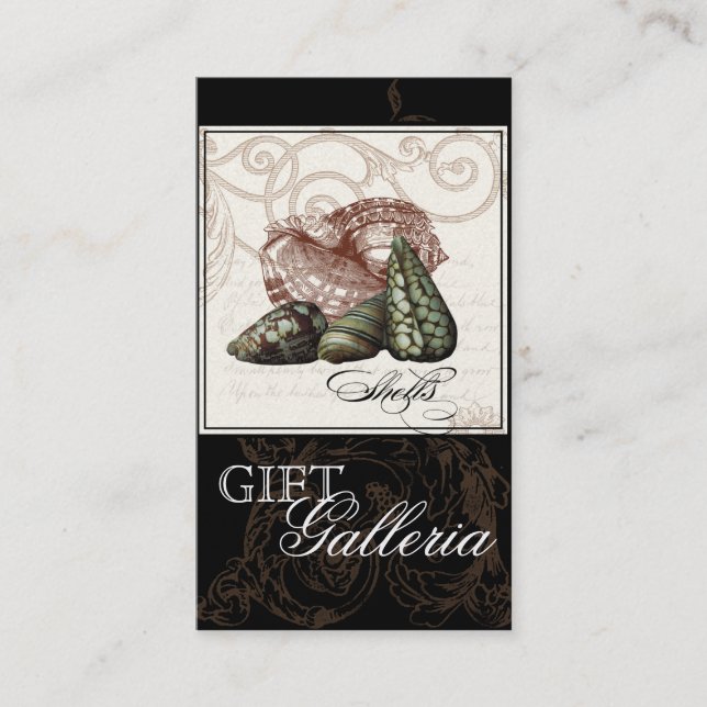 Paradies-Muschel-schwarze Creme - Visitenkarte (Vorderseite)