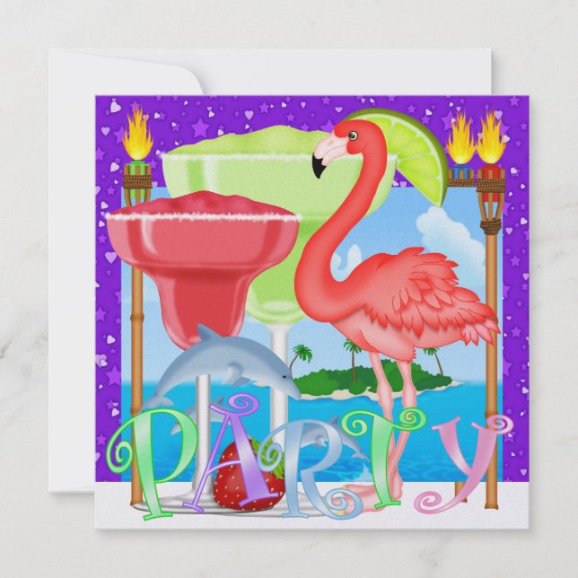 Paradies PARTY / Luau - SRF Einladung (Vorderseite)