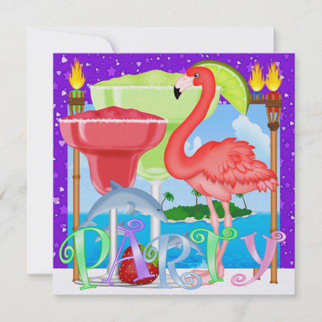 Paradies PARTY / Luau - SRF Einladung (Vorderseite)