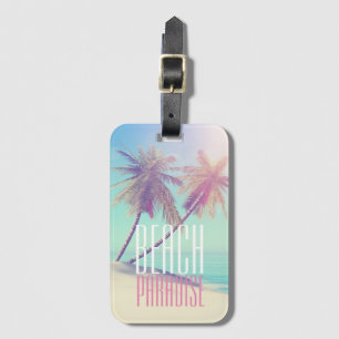 Paradies Retro Pastel Beach Palm Tree Gepäckanhänger