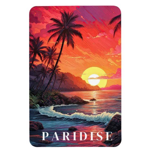 Paradies Tropischer Strand  Magnet (Vertikal)