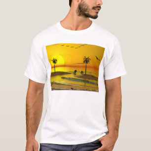 Paradies-Ufer-Sonnenuntergang T-Shirt