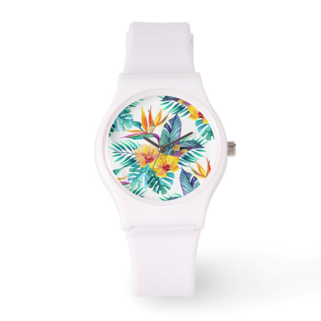 Paradies- und Orchideenvogel Armbanduhr (Vorderseite)