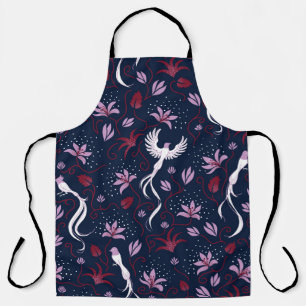 Paradies Vögel: Blühendes Vintages Muster. Schürze