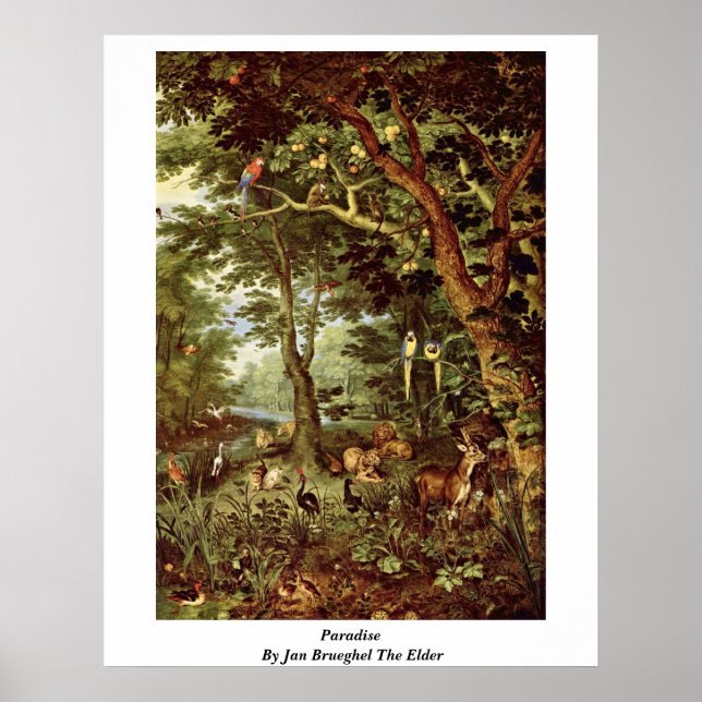 Paradies von Jan Brueghel The Elder Poster (Vorne)
