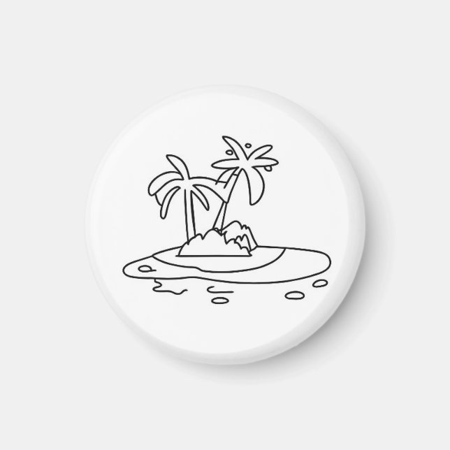 Paradiesinsel Magnet, Urlaubsmagnet Magnet (Vorne)