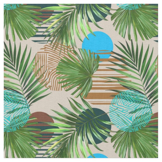 Paradiespflanzen Hawaiianisches Muster Stoff (Nahaufnahme)