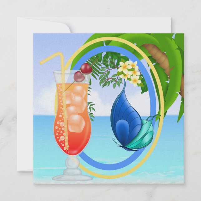 Paradiesstrand Einladung (Vorderseite)