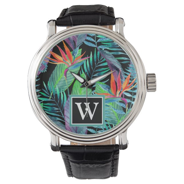 Paradiesvogel | Anfänglich hinzufügen Armbanduhr (Vorderseite)