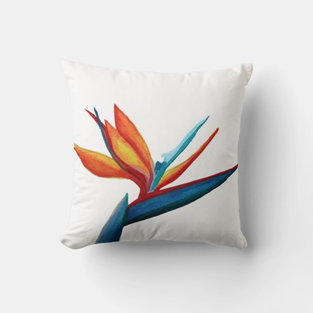 Paradiesvogel Aquarell-Kissen Kissen (Vorderseite)