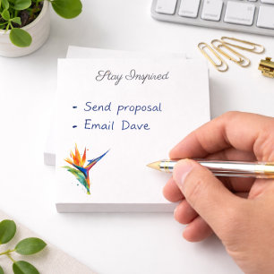 Paradiesvogel Aquarell, maßgeschneidert Post-it Klebezettel