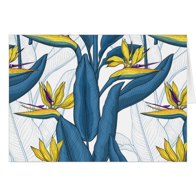 Paradiesvogel auf Weiß-Blume (Vorderseite (Horizontal))