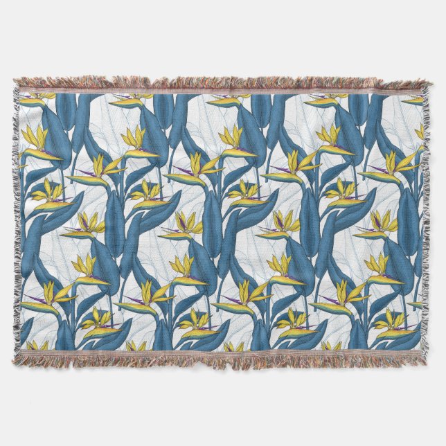 Paradiesvogel auf Weiß-Blume Decke (Vorderseite)