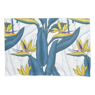 Paradiesvogel auf Weiß-Blume Kissenbezug