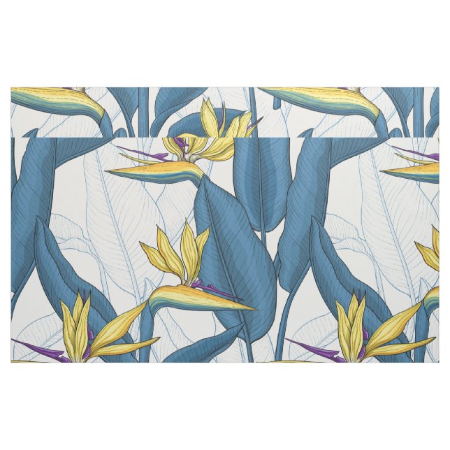 Paradiesvogel auf Weiß-Blume Stoff (Fat Quarter (45,7 x 55,9 cm))