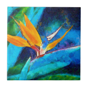 Paradiesvogel Blume Fliese