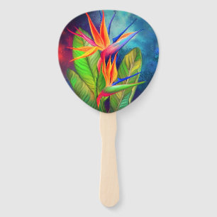Paradiesvogel Blume Handfan Fächer