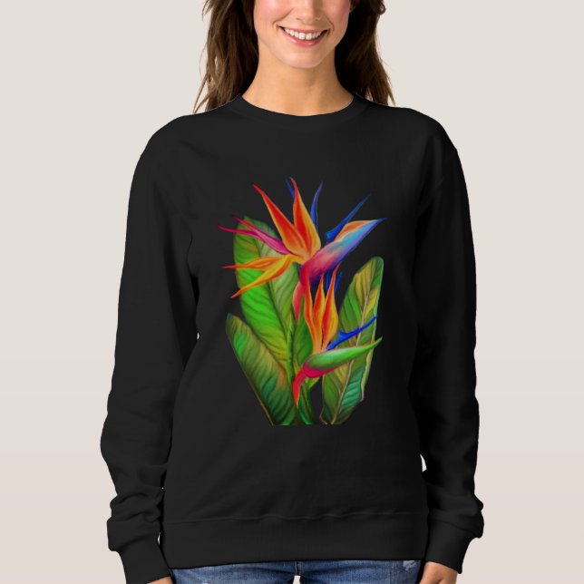 Paradiesvogel-Blume Strelitzia Sweatshirt (Vorderseite)