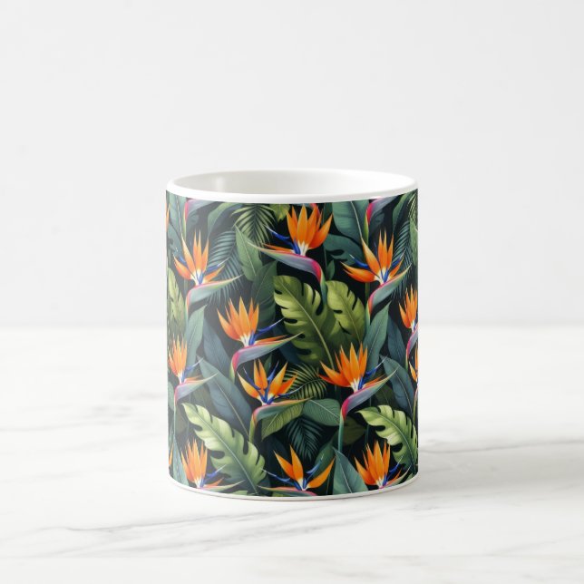 Paradiesvogel-Blumenmuster Kaffeetasse (Mittel)