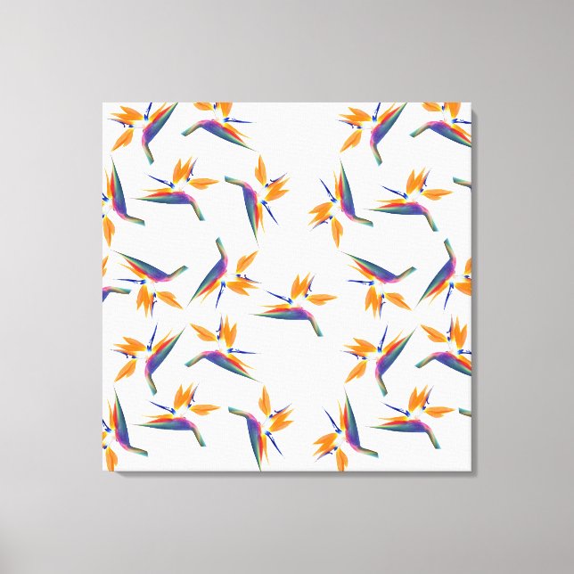 Paradiesvogel-Blumenmuster Leinwanddruck (Vorderseite)