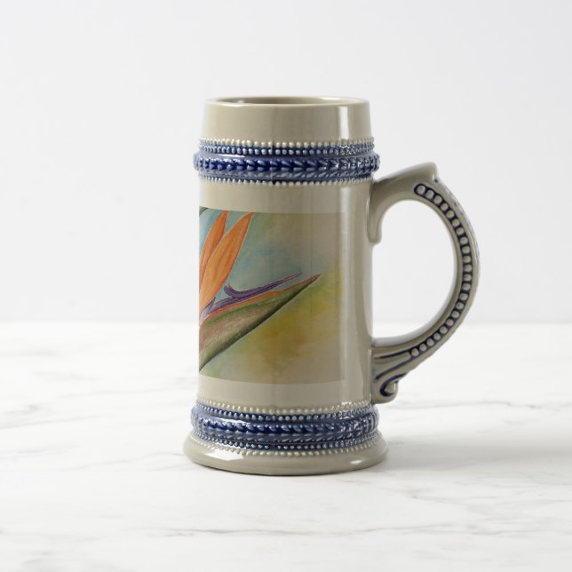 Paradiesvogel die Blumen-Kunst - multi Bierglas (Rechts)