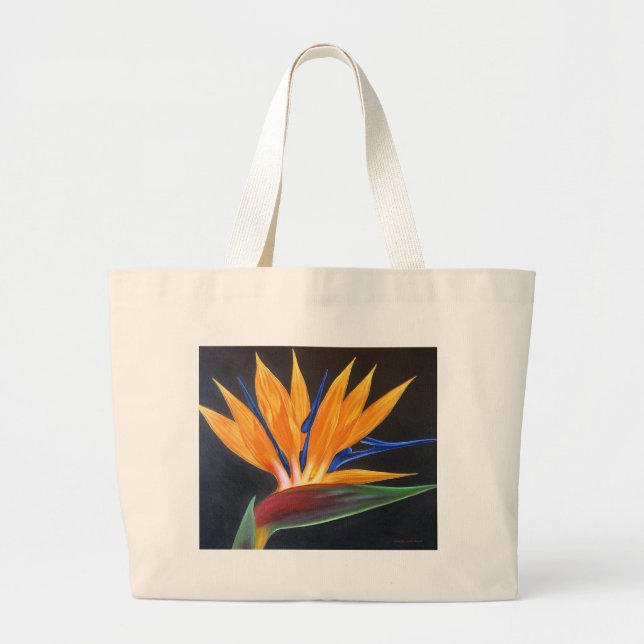 Paradiesvogel die tropische Blumen-Malerei - multi Jumbo Stoffbeutel (Vorne)