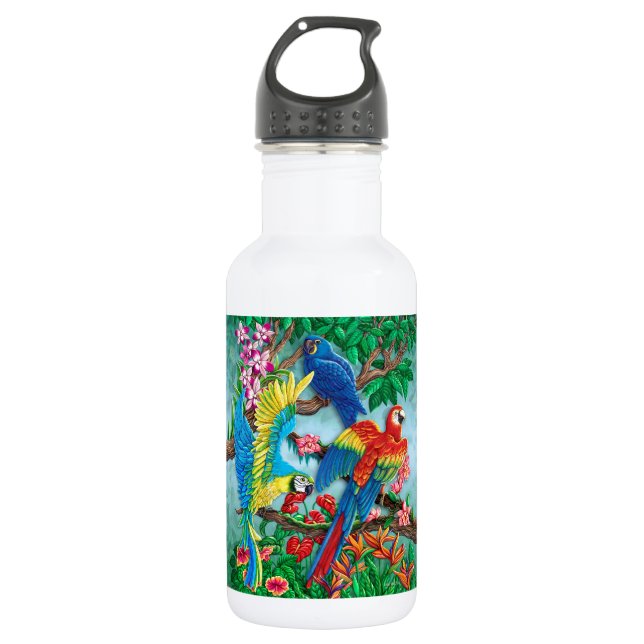 Paradiesvögel Edelstahlflasche (Vorderseite)