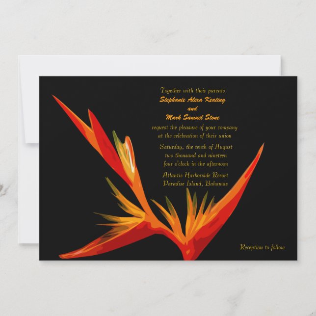 Paradiesvogel Einladung (Vorderseite)