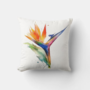 Paradiesvogel exotische Blume leuchtende Wasserfar Kissen