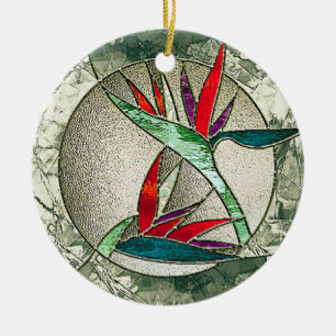 Paradiesvogel Glaskunst-Verzierung Keramikornament