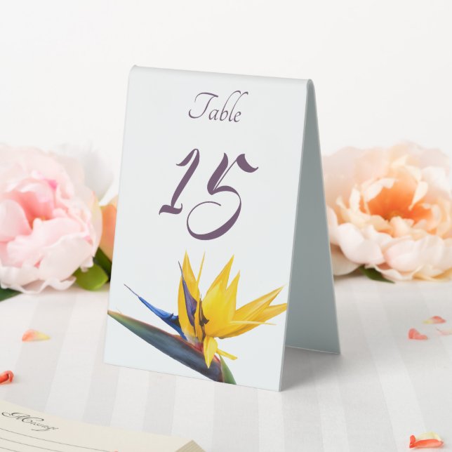 Paradiesvogel mit doppelter Hochzeitnummer Tischaufsteller (In Situ (Hochzeit))