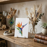 Paradiesvogel mit exotischen Blume und Aquarellfar