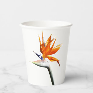 Paradiesvogel Orangefarbene Tropenblume Pappbecher