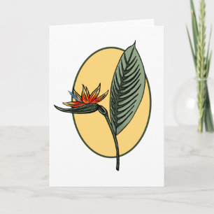 Paradiesvogel Tropische Blume Botanisch Feiertagskarte