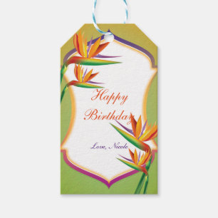 Paradiesvogel Tropische Florale Party-Geschenkkart Geschenkanhänger