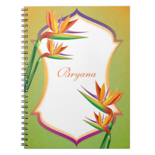 Paradiesvogel Tropisches Blumen Notizbuch Journal Notizblock